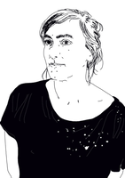 Eine stilisierte Zeichnung von Marie Lenoble.